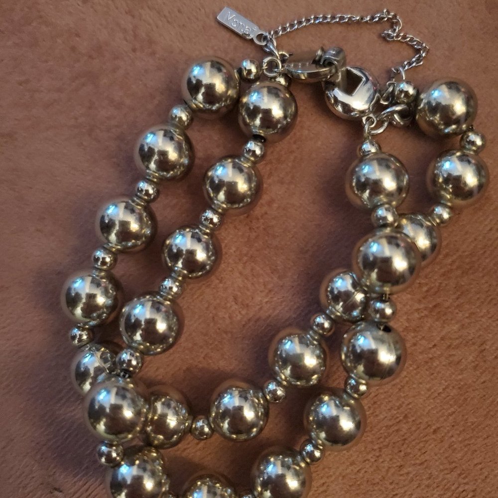 Silver tone bead bracelet 7.75 inches